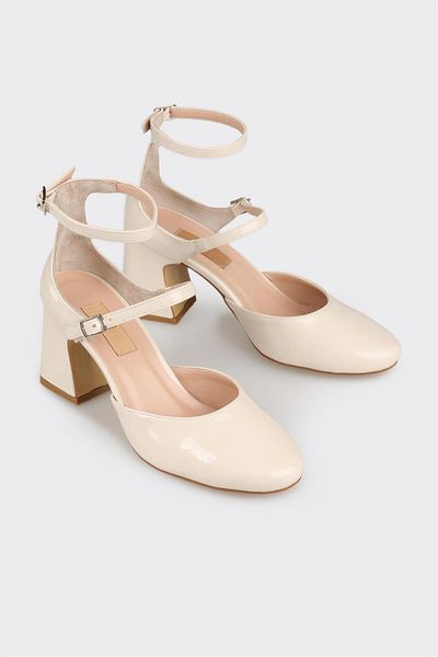 Elle Shoes Beige Women's Heeled Shoes
