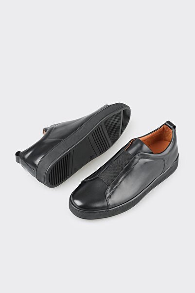 Elle Shoes Black Leather Men's Casual Shoes
