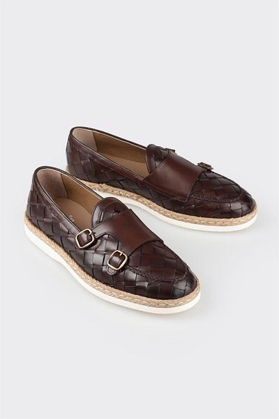 Elle Shoes Brown Leather Men's Casual Shoes
