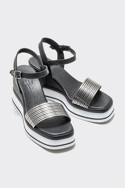 Elle Shoes Black Women's Wedge Heel Sandals