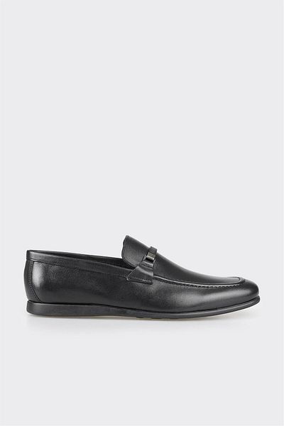 Elle Shoes Black Leather Men's Loafer