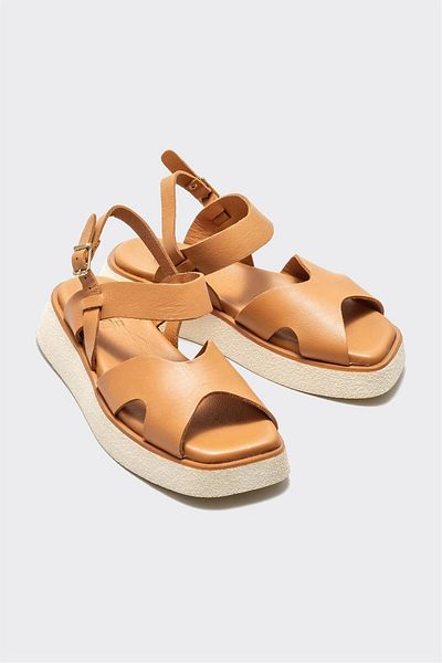 Elle Shoes Taba Leather Women's Sports Sandals