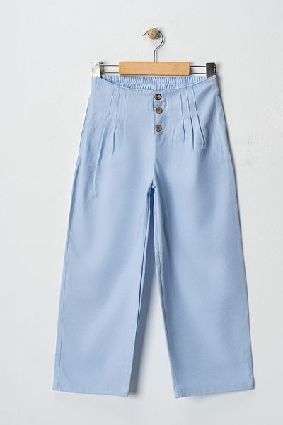 ESİLA KİDS Girl's Pleated Pat Buttoned Gabardine Pants