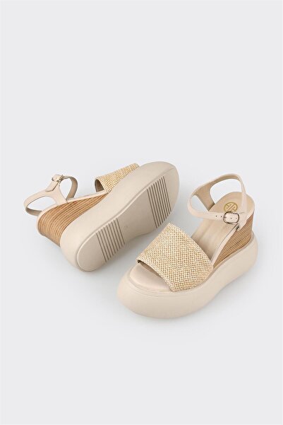 Elle Shoes Natural Women's Wedge Heel Sandals