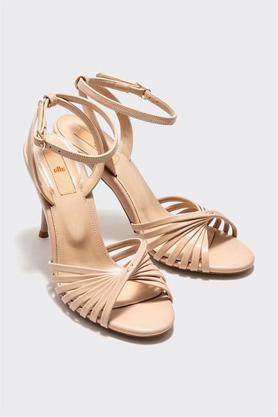 Elle Shoes Beige Women's Heeled Sandals