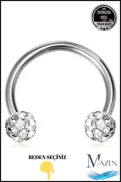 MAZEN 316l Tarnish-Free Surgical Steel Crystal Stone Cartilage Lip Nose Septum Tragus Piercing Tiny Size