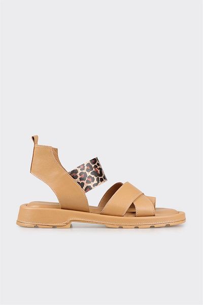 Elle Shoes Natural Leather Women's Flip Flops Sandals