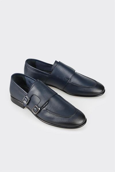 Elle Shoes Navy Blue Leather Men's Classic Shoes