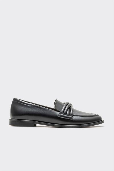 Elle Shoes Black Leather Women's Loafer