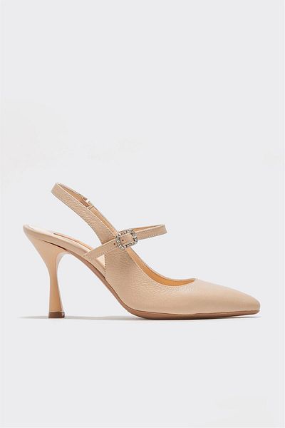 Elle Shoes Mink Leather Women's Heeled Shoes