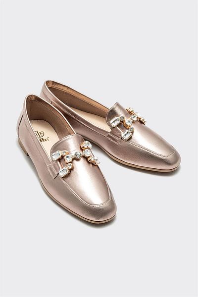 Elle Shoes Anthracite Leather Women's Loafer