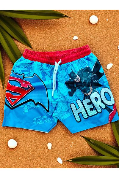 MİLAYS LİFE HOME COLLECTİON Pantaloni scurți pentru băieți, cu șireturi, cu plasă de plasă în interior, pentru mare și piscină