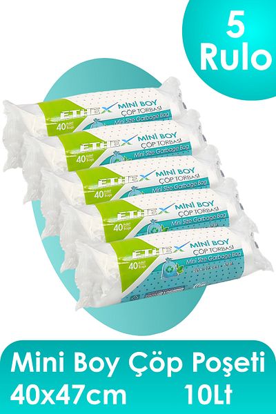 Ethex Standard Mini Trash Bag/Bag (40Pcs 40 X 47cm 10Llt White 5 Rolls)