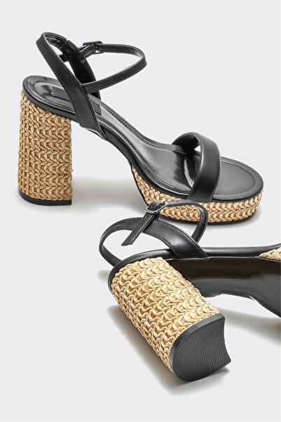 Elle Shoes Black Women's Heeled Sandals