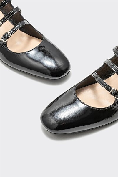 Elle Shoes Siyah Deri Kadın Topuklu Ayakkabı