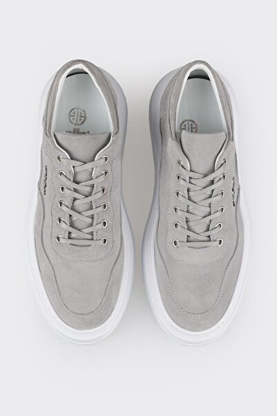 Elle Shoes Gri Deri Erkek Spor Ayakkabı 0