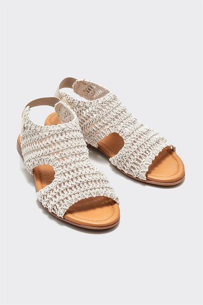 Elle Shoes Beige Women's Flat Sandals