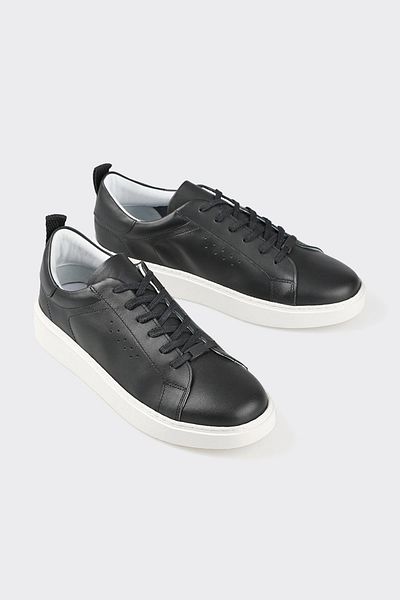 Elle Shoes Black Leather Men's Sports Shoes
