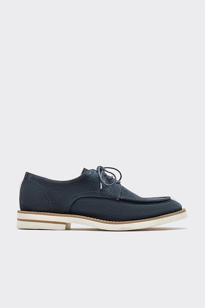 Elle Shoes Navy Blue Leather Men's Casual Shoes