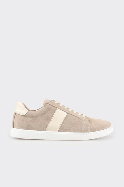 Elle Shoes Beige Leather Men's Sports Shoes