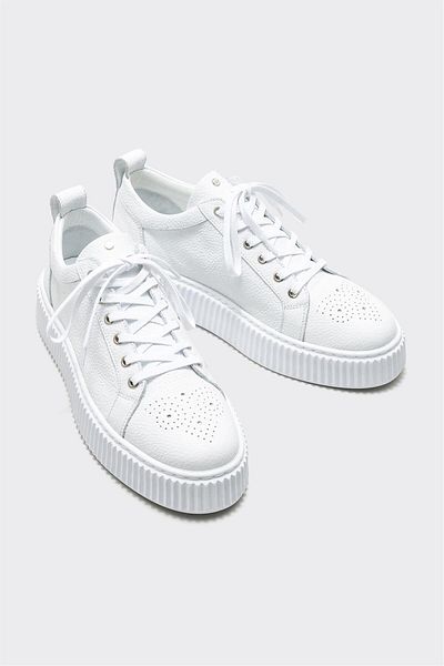 Elle Shoes أحذية رياضية جلدية بيضاء للرجال