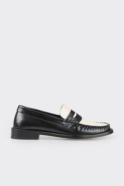 Elle Shoes Black Leather Women's Loafer