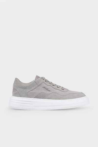 Elle Shoes Gray Leather Men's Sports Shoes