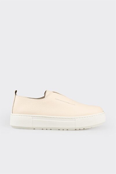 Elle Shoes Bej Deri Kadın Günlük Ayakkabı