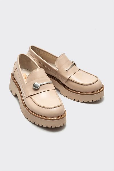 Elle Shoes Mink Leather Women's Loafer