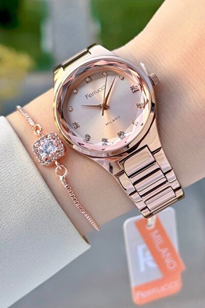 Ferrucci Rose Renk Kadın Kol Saati ve Bileklik