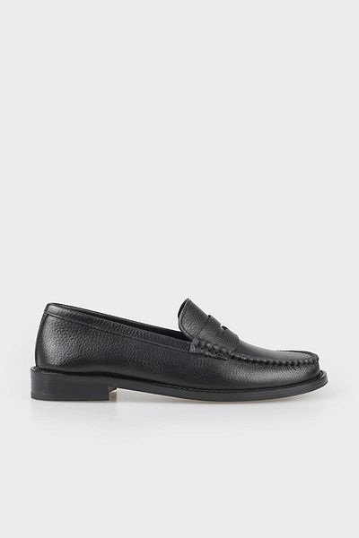 Elle Shoes Black Leather Women's Loafer