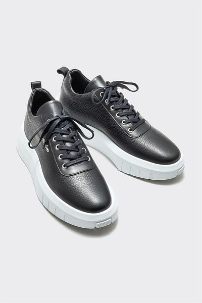 Elle Shoes Black Leather Men's Sports Shoes