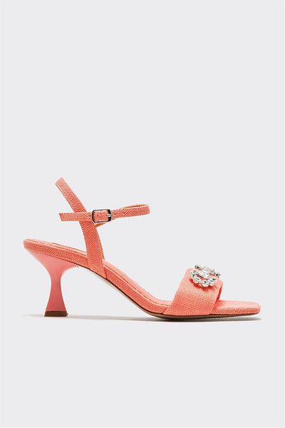 Elle Shoes Orange Women's Heeled Sandals
