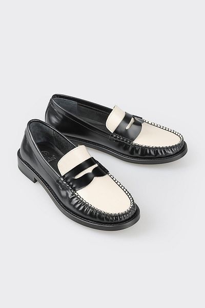 Elle Shoes Black Leather Women's Loafer