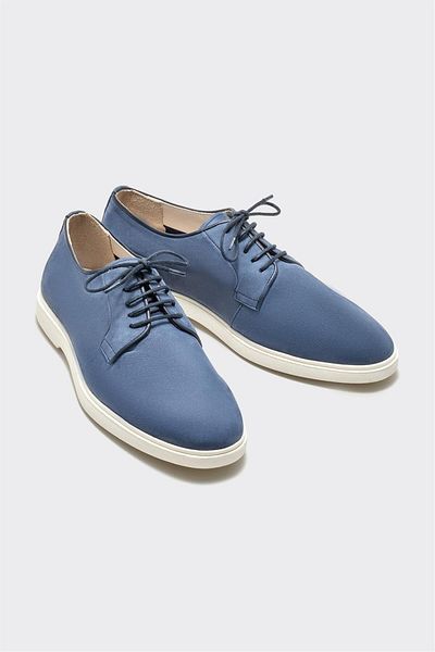 Elle Shoes Navy Blue Leather Men's Casual Shoes