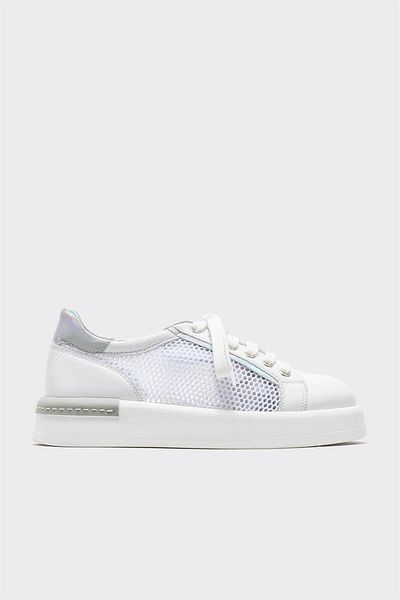 Elle Shoes White Leather Women's Sports Shoes