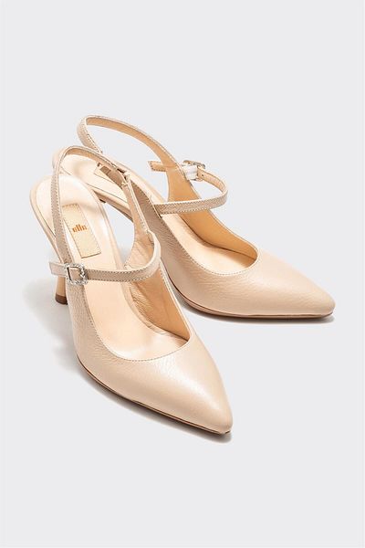 Elle Shoes Mink Leather Women's Heeled Shoes