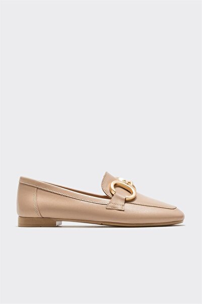 Elle Shoes Naturel Deri Kadın Loafer