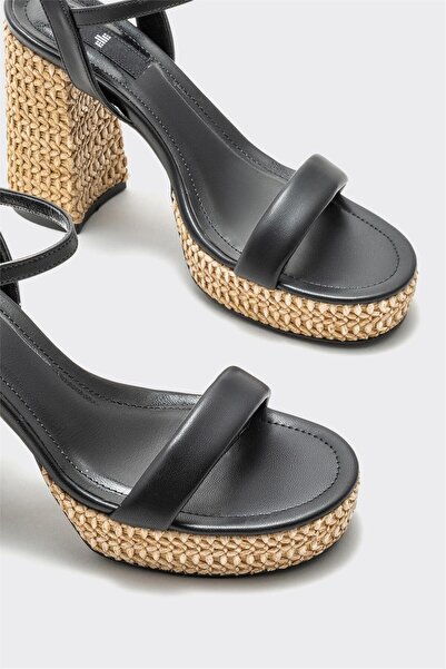 Elle Shoes Black Women's Heeled Sandals