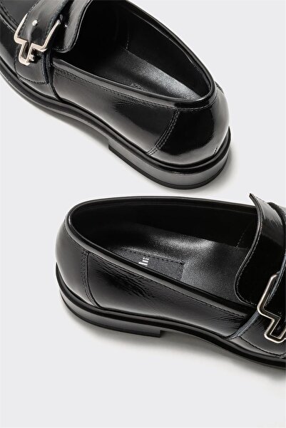 Elle Shoes Черни кожени дамски мокасини