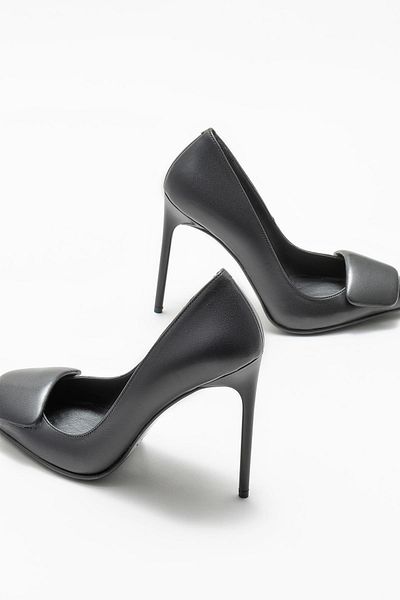 Elle Shoes Leather Black Women's Stiletto