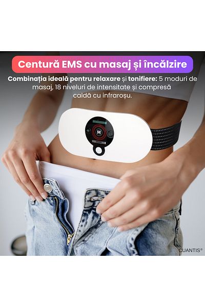 1 EMS belt with infrared massage and heating, QUANTIS, 5 modes, 18 intensity levels