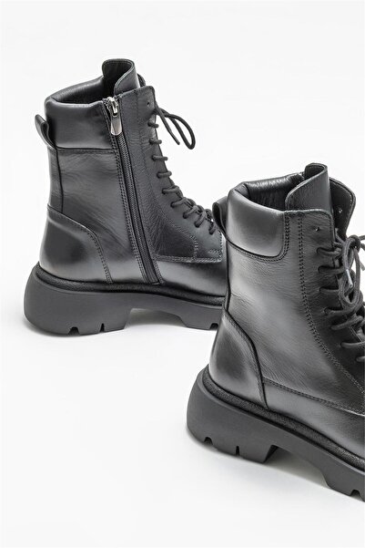 Elle Shoes Siyah Deri Kadın Günlük Bot