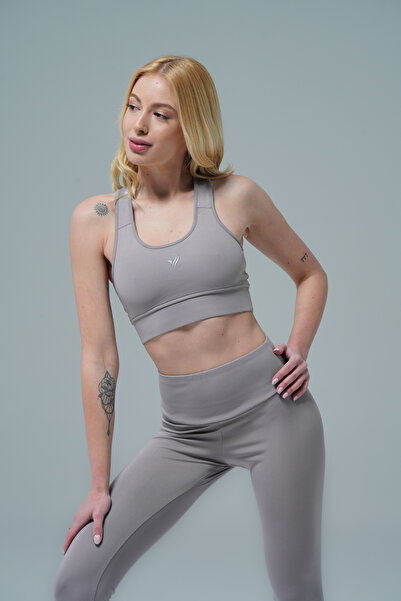 George Phoenix Aero Motion - Sutien sport cu bretele late gri acoperit și susținut