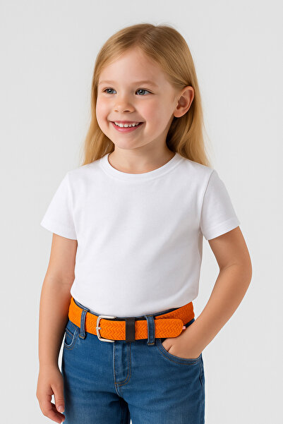 babbelt حزام برتقالي للأطفال - حياكة مرنة