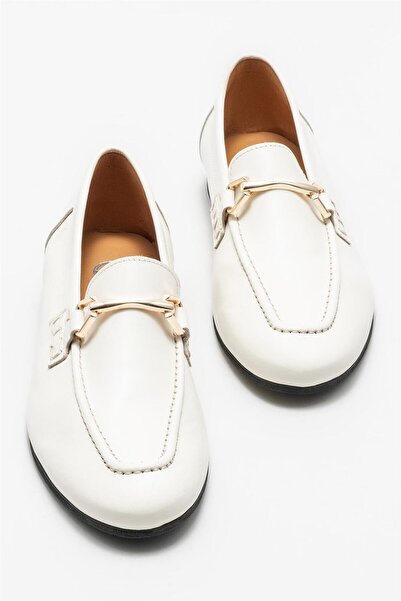 Elle Shoes Beige Women's Loafer - Leather