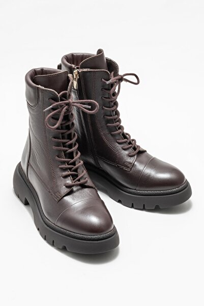 Elle Shoes Kahve Deri Kadın Günlük Bot