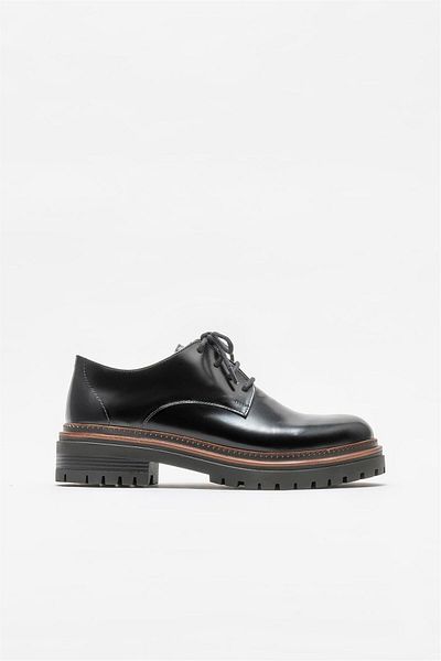 Elle Shoes Women's Black Leather Oxford