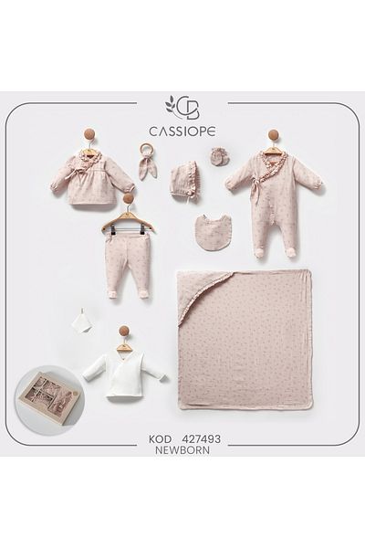 Cassiope Muslin Ruffled Ten-Piece Hospital Discharge Set