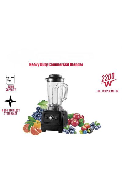 Generic Heavy Duty 4l Commercial Blender – 2200w Smoothie Maker With Steel Blades & Copper Motor